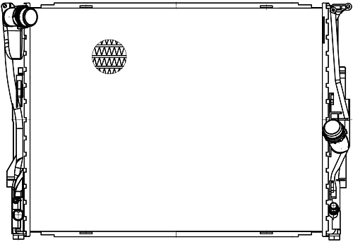 Радиатор охлаждения для автомобилей BMW 3 (E90/E91) (05-) G (с доп. патрубком 16мм)