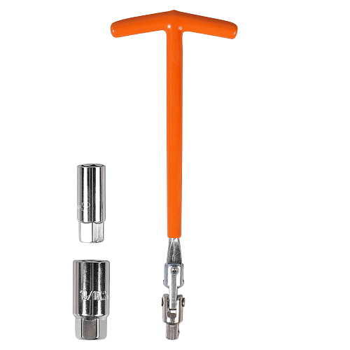 Ключ свечной Т-образный 250мм головки 16, 21мм, резиновый фиксатор