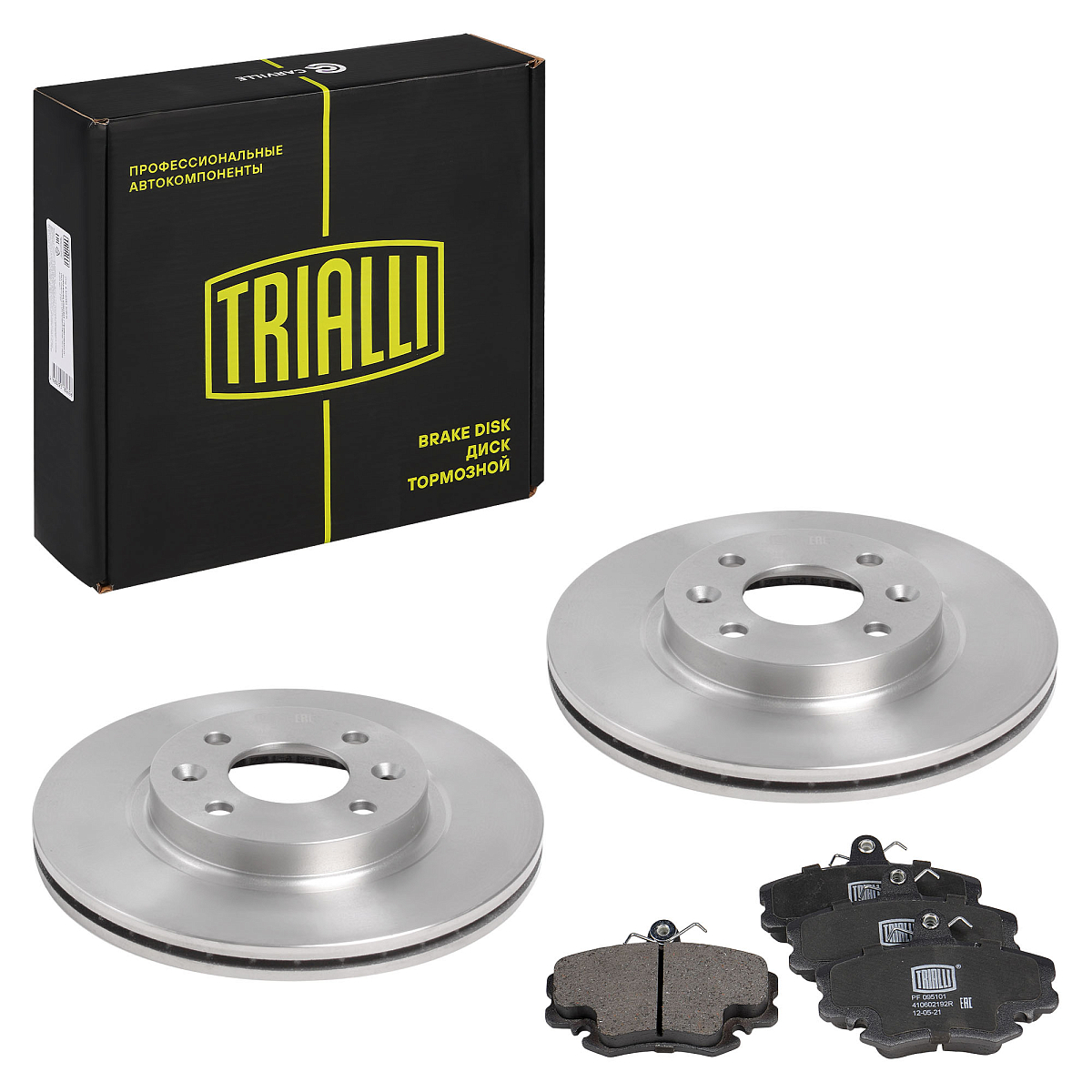 Комплект тормозных дисков и колодок для автомобилей Лада Largus (12-) без ABS / Renault Logan (07-) передняя ось (диск тормозной 2 шт. + колодки тормозные 1 комплект)