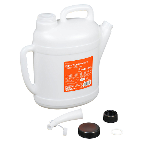 Емкость (лейка) мерная 10л пластиковая для масла и тех. жидк., резьб. крышка, две ручки
