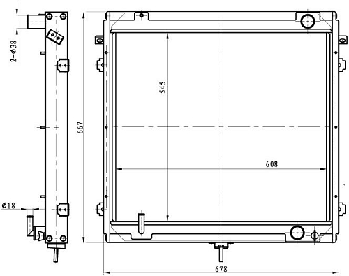 Радиатор охлаждения для автомобилей ГАЗон Next (15-) с двигателем ЯМЗ 534
