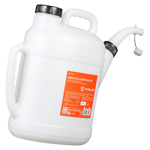 Емкость (лейка) мерная 10л пластиковая для масла и тех. жидк., резьб. крышка, две ручки