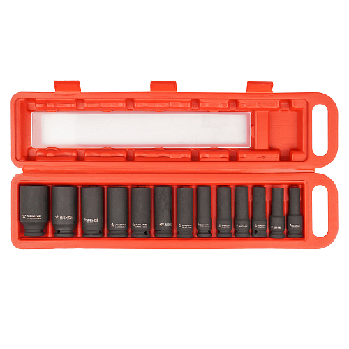 Набор головок ударных 1/2"DR L=78мм, 13пр. (10-32мм) пласт.кейс.