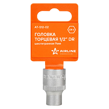 Головка торцевая 1/2"DR шестигранная 9мм, L=38мм пласт.подвес