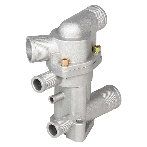 Термостат для автомобилей 21082-11 (инж. с 2003) (6 патрубков, с алюминиевым корпусом, обрезиненный клапан)