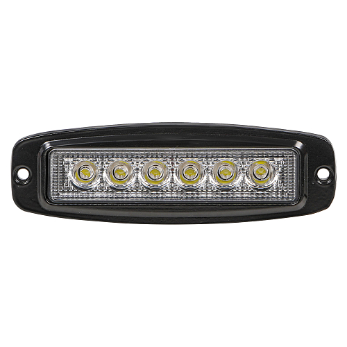 Фара светодиодная прямоугольная врезная, 6LED, ближний свет, 18Вт, 185х60х35мм, 12/24В, PLUS