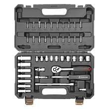 Набор головок и принадлежностей 43пр. (головки 1/4") пласт.кейс
