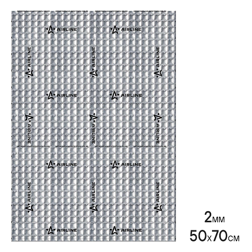 Шумоизоляция (вибро) "Base 2" (50*70 см), КС, 2 мм, фольга 60 мкм. КМП 0,16