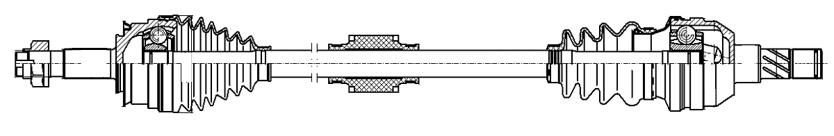 Привод передний правый для автомобилей Chevrolet Aveo T300 (11-) 1.6i MT