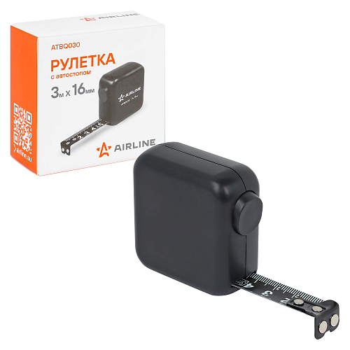 Рулетка в ударопрочном корпусе 3мх16мм, автостоп, магнитный зацеп, двуст. шкала