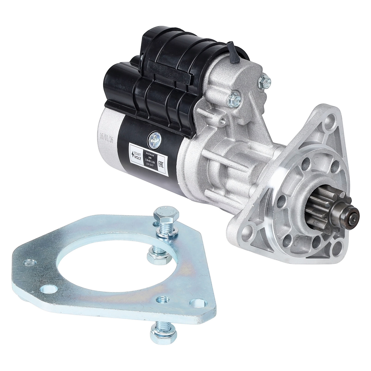 Стартер для спецтехники МТЗ-80/82 взамен ПД-10 (с пластиной) 12В 2,8кВт