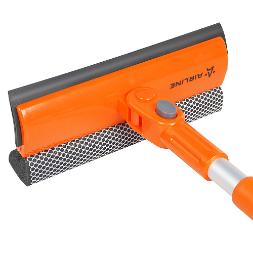 Щетка для мытья стекол с телескопич. ручкой, поролоном и водосгоном складная (50-75см)