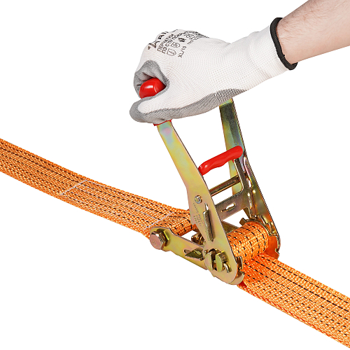 Ремень крепления груза для ЕВРОФУРЫ 5/10 т, 3,6 м, ширина 55 мм, с рельсовым креплением (крючки "ласточка")