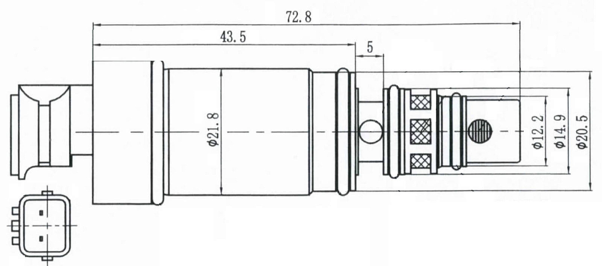 Клапан регулирующий компрессора кондиционера для автомобилей Hyundai Creta (16-)/Kia Soul (19-) 1.6i/2.0i