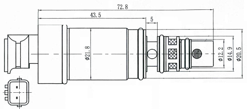Клапан регулирующий компрессора кондиционера для автомобилей Hyundai Creta (16-)/Kia Soul (19-) 1.6i/2.0i