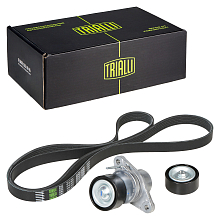 Ремкомплект привода для автомобилей Лада Largus (12-)/Logan (04-) 1.6i [К4M; К7M] A/C ГУР (ремень 6PK1822 + натяжитель + опорный ролик)