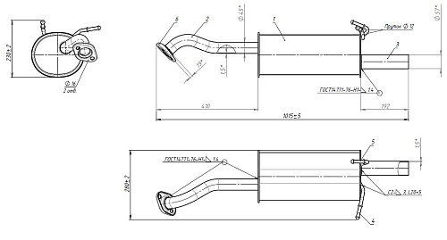 Глушитель для автомобилей Honda CR-V (06-) 2.0I-VTEC (RE1/2/5/7) основной (алюминизированная сталь)