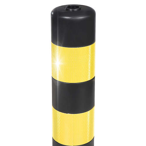 Столбик парковочный 480мм, 2 световозвр.полосы, анкерн.креп., пластик, черный