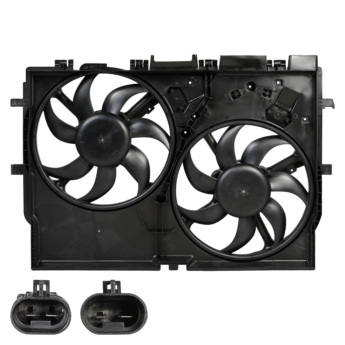 Электровентилятор охлаждения для автомобилей FIAT Ducato (06-)/Peugeot Boxer (06-)/Citroien Jumper (06-) (2 вент.) (с кожухом)