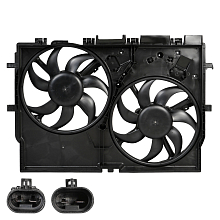 Электровентилятор охлаждения для автомобилей FIAT Ducato (06-)/Peugeot Boxer (06-)/Citroien Jumper (06-) (2 вент.) (с кожухом)