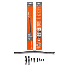 Щетка стеклоочистителя 380 мм (15") задняя бескаркасная, 8 адаптеров