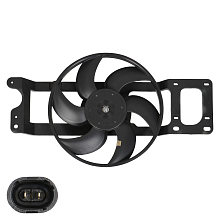 Электровентилятор охлаждения для автомобилей Logan (04-) (с кожухом)