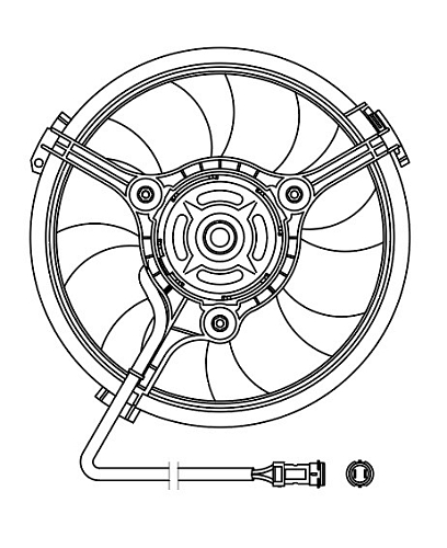 Электровентилятор кондиционера для автомобилей VW Passat (B5) (96-)/Audi A4 (B5) (94-) (c кожухом) (тип Valeo)