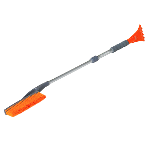 Щетка от снега и льда с телескопической рукояткой и мягкой щетиной + скребок (78-100 см)