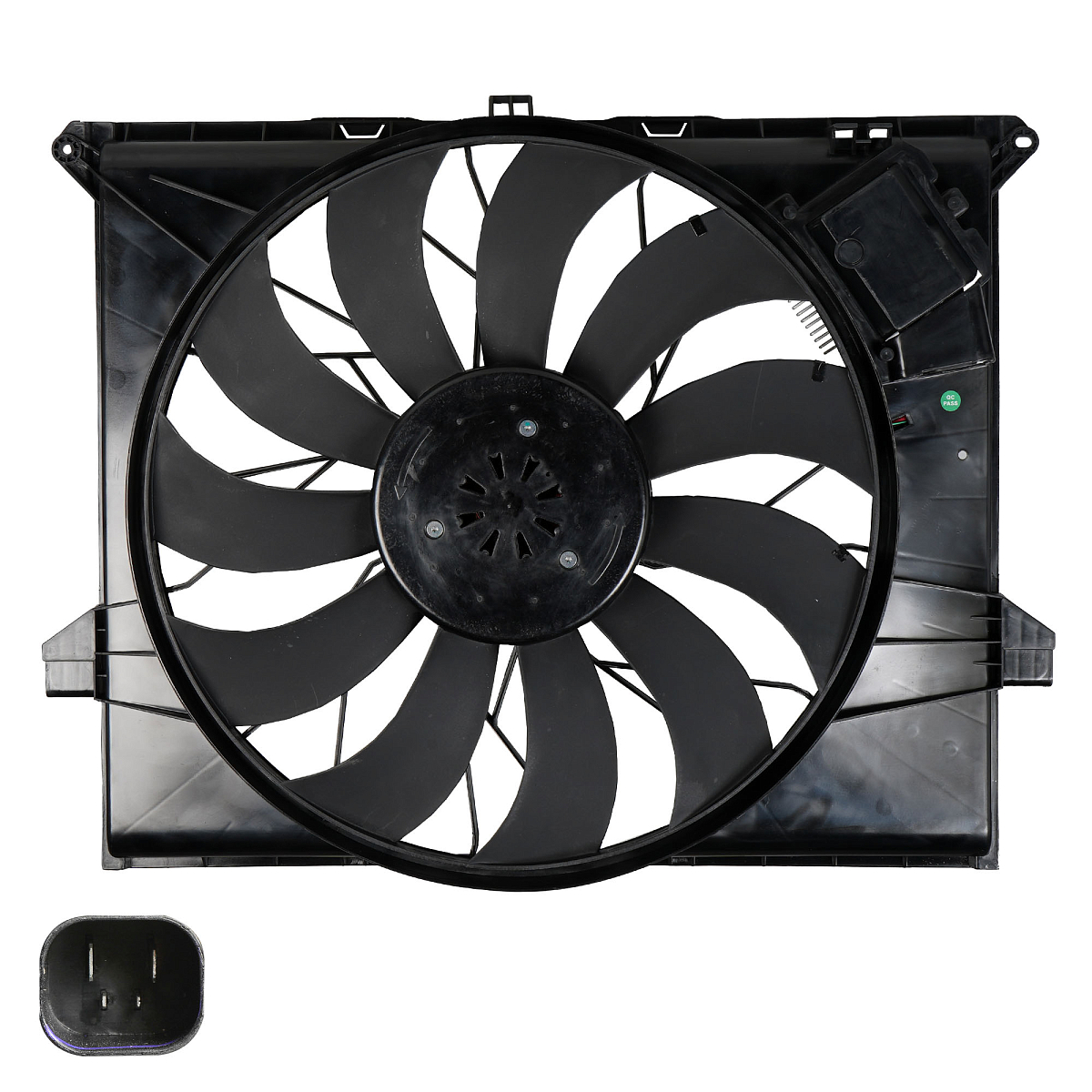 Электровентилятор охлаждения для автомобилей Mercedes-Benz ML (W164) (05-)/GL (X164) (06-) (с кожухом) (600W)