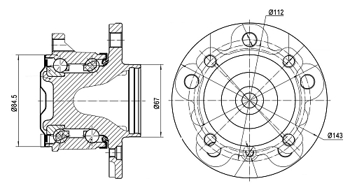 Ступица задняя в сборе с подшипником для автомобиля Mini Hatch (F56) (13-)