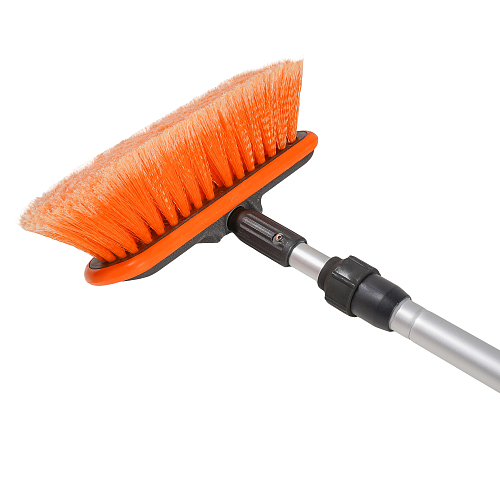 Швабра с насадкой для шланга, щеткой 20см и телескопической ручкой 100-150см