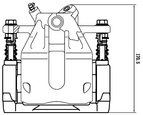 Суппорт тормозной для автомобилей Лада Vesta (15-) передний правый d=54мм (в сборе со скобой)