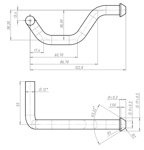 Кронштейн переднего дополнительного глушителя для автомобилей Лада 2170 Priora