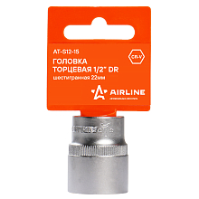 Головка торцевая 1/2"DR шестигранная 22мм, L=38мм пласт.подвес