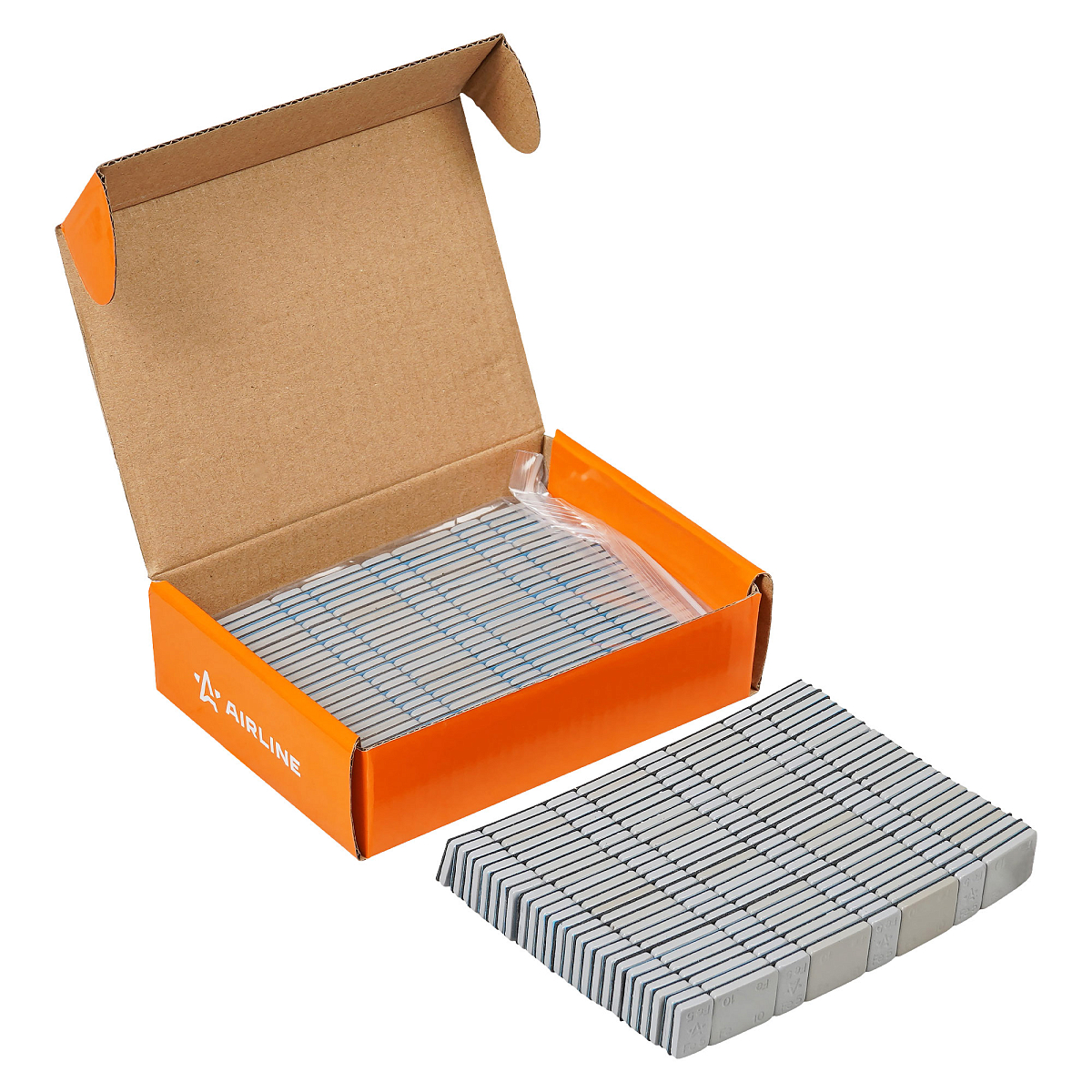 Груз балансировочный самоклеящийся стальной 4*5гр/4*10гр, 50 шт., серый