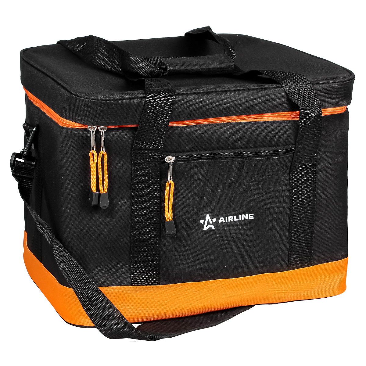 Сумка-холодильник (термосумка) 40 л, 41*31*32 см, цвет черный/оранжевый
