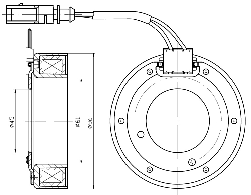 Катушка электромагнитная компрессора кондиционера для автомобилей VW Polo Sedan (11-) 1.6i