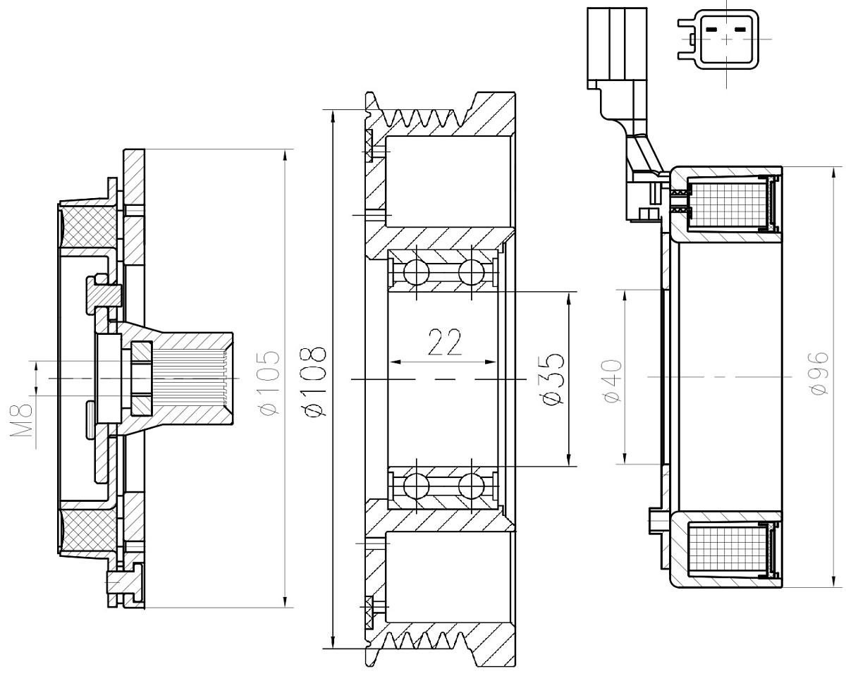 Муфта электромагнитная для компрессора кондиционера LCAC 1020 LUZAR