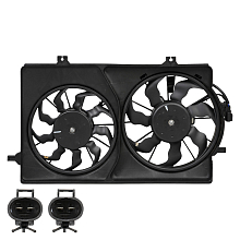 Электровентилятор охлаждения для автомобилей Приора (2 вент.) (с кожухом) (тип Halla)