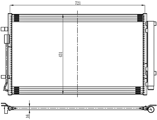 Радиатор кондиц. для автомобилей Hyundai Santa Fe (18-) (выпуск с 2020г.)/Kia Sorento (20-) 2.5i