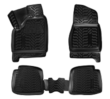 Ковры для Лада 2131 НИВА (5 дв.) (LADA 4x4), 4 шт., выс. борт, 3D с подпятником, ТЭП, черн.