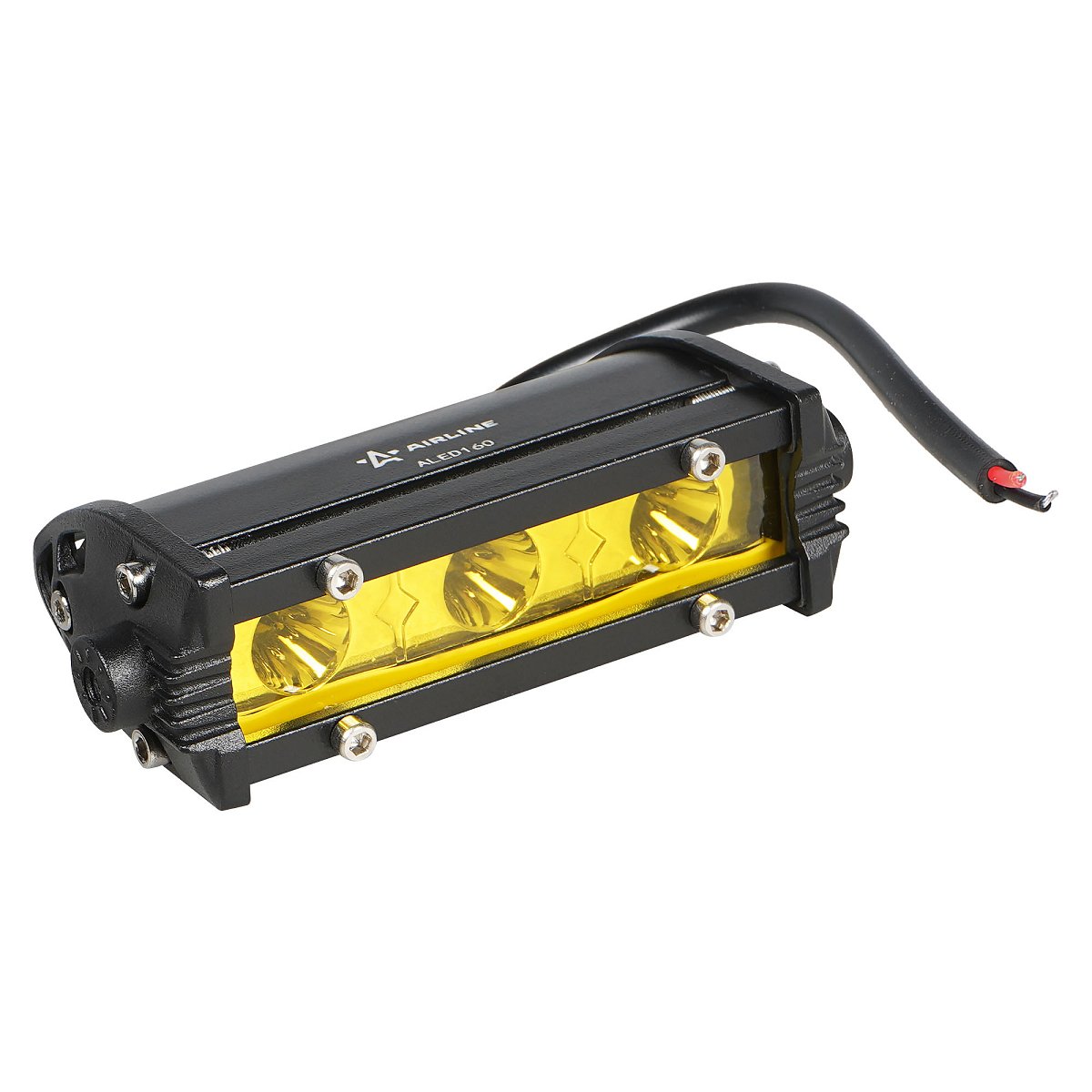 Фара (балка) светодиодная однорядная, 3LED, желтый дальний свет, 4.5Вт, 108x30x47мм, 12/24В