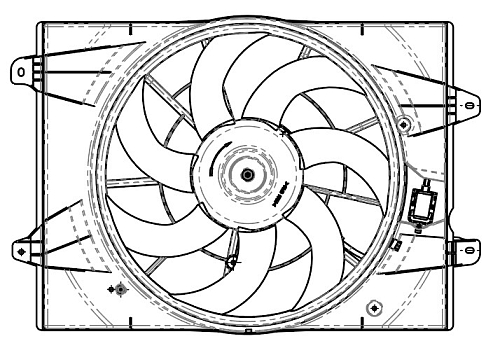 Электровентилятор охлаждения для автомобилей Omoda C5 (22-)/Chery Arrizo 8 (22-) 1.5T/1.6T (с кожухом)