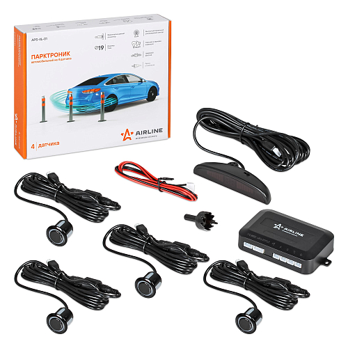 Парктроник на 4 датчика (черные), LED дисплей МП-серия