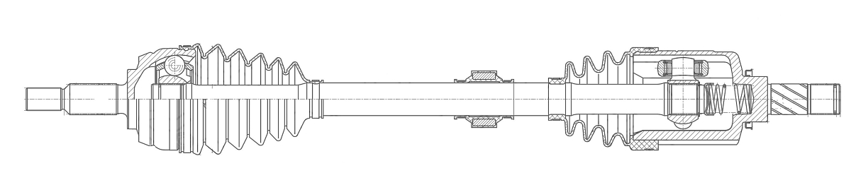 Привод передний левый для автомобилей Renault Duster (10-) 1.6i 5MT 2WD