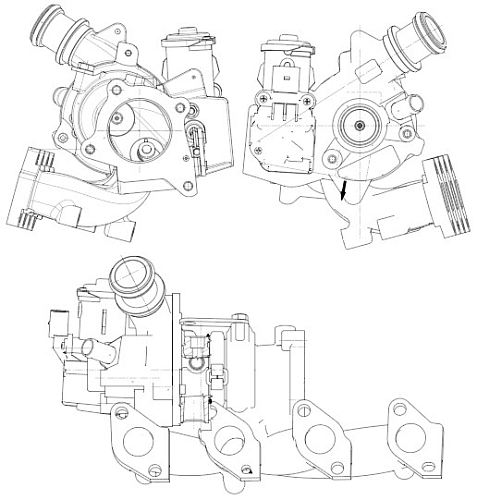 Турбокомпрессор для а/м Skoda Yeti (09-)/VW Caddy (10-) 1.2T [CBZB] (тип RHF3)