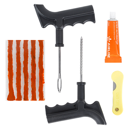 Ремкомплект для б/к шин пистолетные ручки (клей, шило: для жгута+спирал.насечк, жгуты 5 шт.)