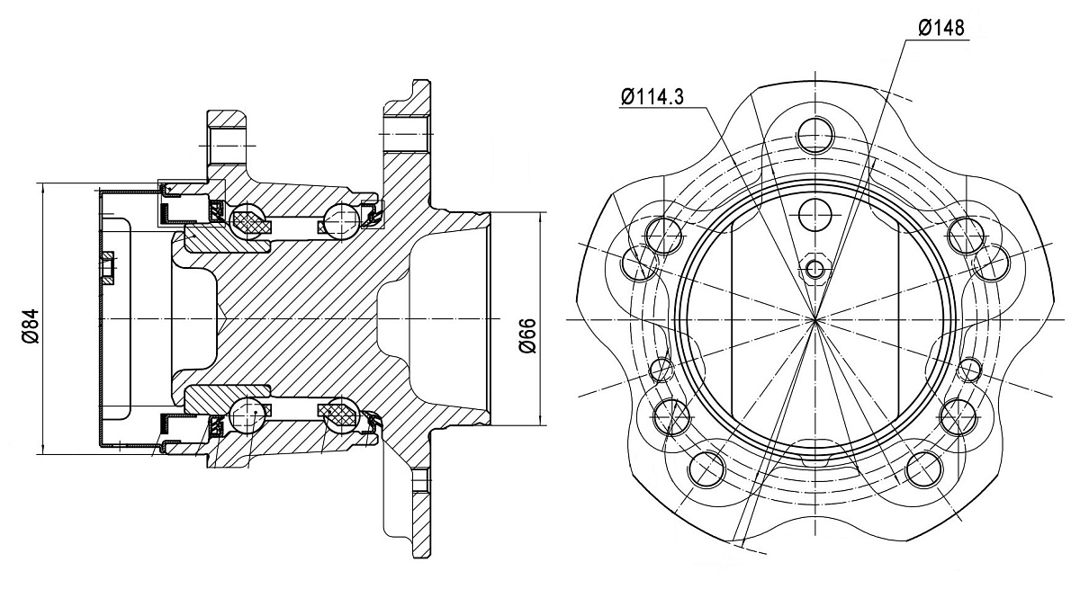 Ступица задняя в сборе с подшипником для автомобиля Nissan Qashqai (13-)