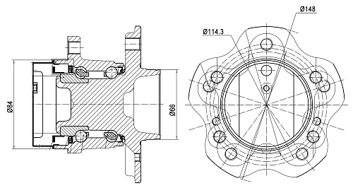 Ступица задняя в сборе с подшипником для автомобиля Nissan Qashqai (13-)