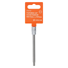 Головка 1/4"DR со вставкой HEX 5мм, L=100мм